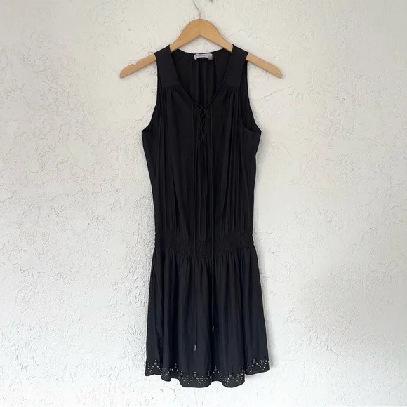 Ramy Brooke Polly Paris Sleeveless Black Studded Mini Dress - Picture 4 of 11